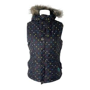 Burton Women's Vest Jacket Black Dryride Full Zip Hooded Puffer Size Medium